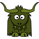 download Cartoon Yak clipart image with 45 hue color