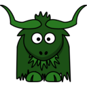 download Cartoon Yak clipart image with 90 hue color