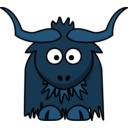 download Cartoon Yak clipart image with 180 hue color