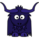 download Cartoon Yak clipart image with 225 hue color