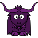 download Cartoon Yak clipart image with 270 hue color