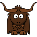 download Cartoon Yak clipart image with 0 hue color