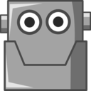 download Cute Robot Head Same Eyes clipart image with 180 hue color