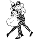 download Harlequin Dancers clipart image with 90 hue color