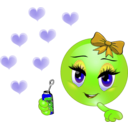 download Blowing Bubbles Girl Smiley Emoticon clipart image with 45 hue color