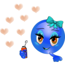 download Blowing Bubbles Girl Smiley Emoticon clipart image with 180 hue color
