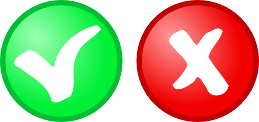 Red Green Ok Not Ok Icons