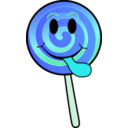 download Lollipop Smiley clipart image with 180 hue color