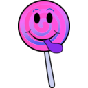 download Lollipop Smiley clipart image with 270 hue color
