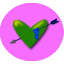 download New Pierced Heart clipart image with 225 hue color