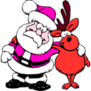 download Santa And Reindeer clipart image with 315 hue color