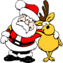 download Santa And Reindeer clipart image with 0 hue color