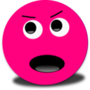 download Mad Smiley Pink Emoticon clipart image with 0 hue color