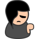download The Sad Little Emo clipart image with 0 hue color