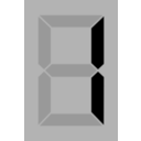 download Seven Segment Display Gray 1 clipart image with 270 hue color