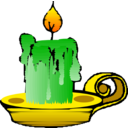 download Green Candle clipart image with 0 hue color