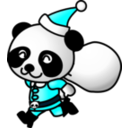 download Santa Panda clipart image with 180 hue color