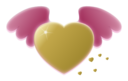 Gold Heart With Pink Wings