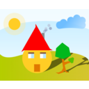 download Face House clipart image with 0 hue color