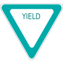 download Yield Road Sign clipart image with 180 hue color