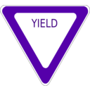 download Yield Road Sign clipart image with 270 hue color