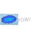 download Pow Comic Book Sound Effect clipart image with 180 hue color