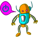 download Robot clipart image with 180 hue color