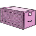 download One Drawer Wooden Case clipart image with 270 hue color