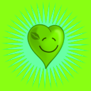 download Happy Kissed Heart clipart image with 90 hue color
