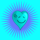 download Happy Kissed Heart clipart image with 180 hue color