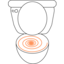 download Swirly Toilet clipart image with 180 hue color
