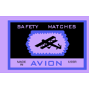download Matchbox Label Avion clipart image with 225 hue color