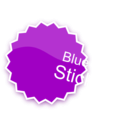 download Blue Sticker clipart image with 90 hue color