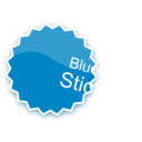 download Blue Sticker clipart image with 0 hue color