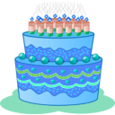 download Birthday Cake clipart image with 180 hue color
