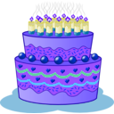 download Birthday Cake clipart image with 225 hue color