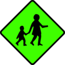 download Caution Children Crossing clipart image with 45 hue color