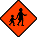 download Caution Children Crossing clipart image with 315 hue color