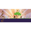download A Love Note In Music In Nature clipart image with 0 hue color