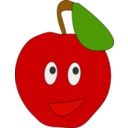 download Smiling Apple clipart image with 0 hue color