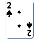 download White Deck 2 Of Spades clipart image with 180 hue color