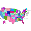 download United States Map With Capitals And State Names clipart image with 270 hue color