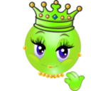 download Queen Smiley Emoticon clipart image with 45 hue color