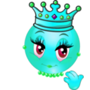 download Queen Smiley Emoticon clipart image with 135 hue color