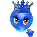 download Queen Smiley Emoticon clipart image with 180 hue color