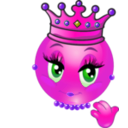 download Queen Smiley Emoticon clipart image with 270 hue color
