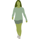 download Faceless Woman Walking clipart image with 45 hue color