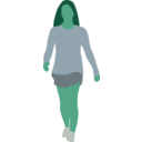 download Faceless Woman Walking clipart image with 135 hue color
