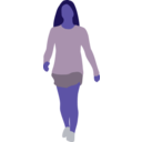 download Faceless Woman Walking clipart image with 225 hue color