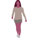 download Faceless Woman Walking clipart image with 315 hue color